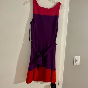 Elle Pink Purple and Red Sheath Mini Dress for Cocktail